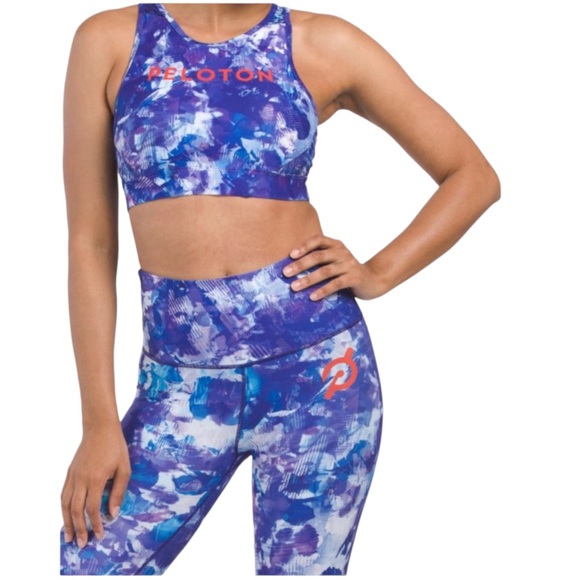 NEW Peloton x WITH Blue Moves High Neck Racerback Cutout Sports Bra Size Medium - Picture 7 of 15